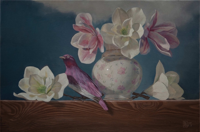Painting for sale online - Cotinga Pompadour