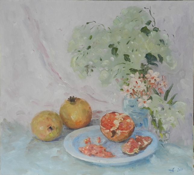 Painting for sale online - Weiße Granate.