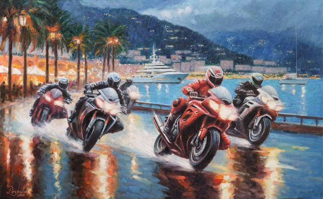 Painting for sale online - Along the embankment on adrenaline