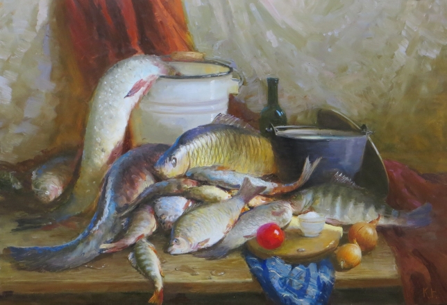 Painting for sale online - Good catch