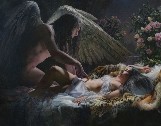 Painting for sale online - Guardians of heaven and daughters of men