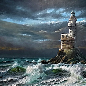 Painting for sale online - Lighthouse Cape Aniva