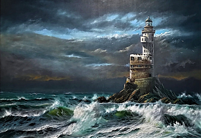 Painting for sale online - Lighthouse Cape Aniva