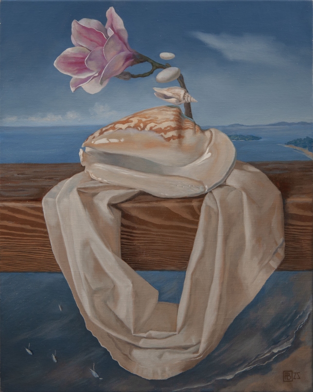 Painting for sale online - Magnolia and shells