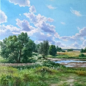 Painting for sale online - The Vozha River
