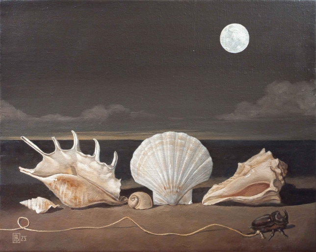 Painting for sale online - The Rhinoceros Beetles Night Walk