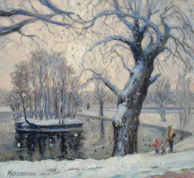 Painting for sale online - First snow in Terletsky Park