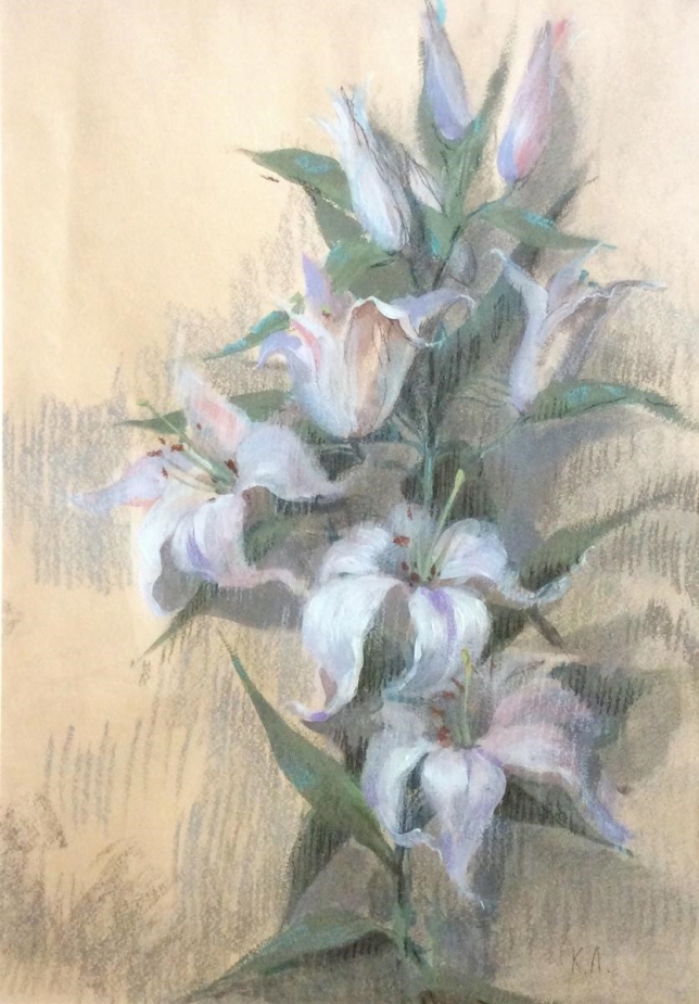 Painting for sale online - White lilies