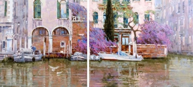 Painting for sale online - Venice. Grand Canal. Diptych