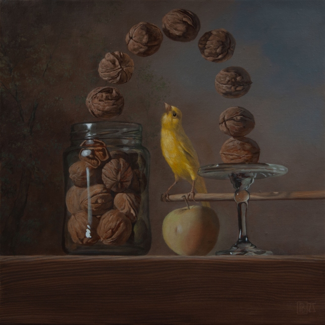 Painting for sale online - Canary under an arch of walnuts