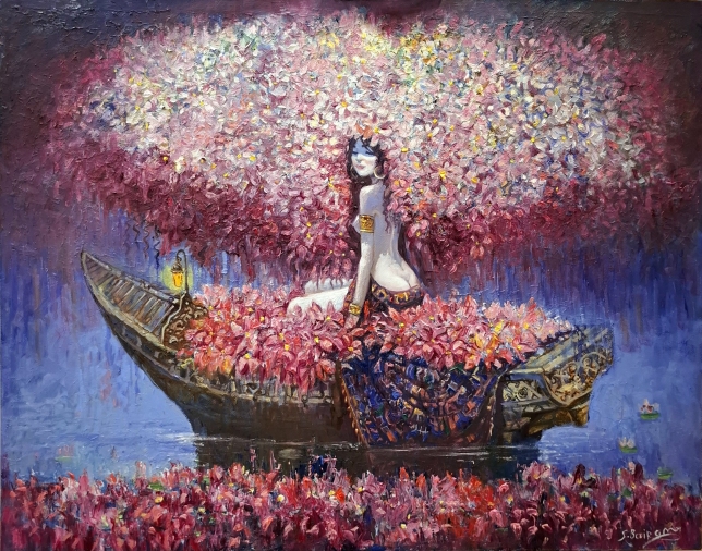 Painting for sale online - Flower picker