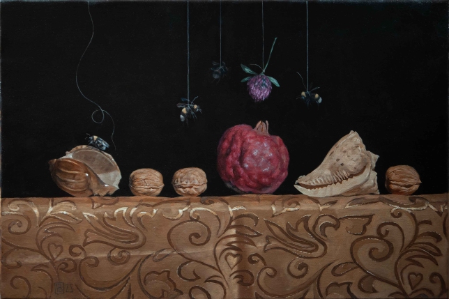 Painting for sale online - Gold on black