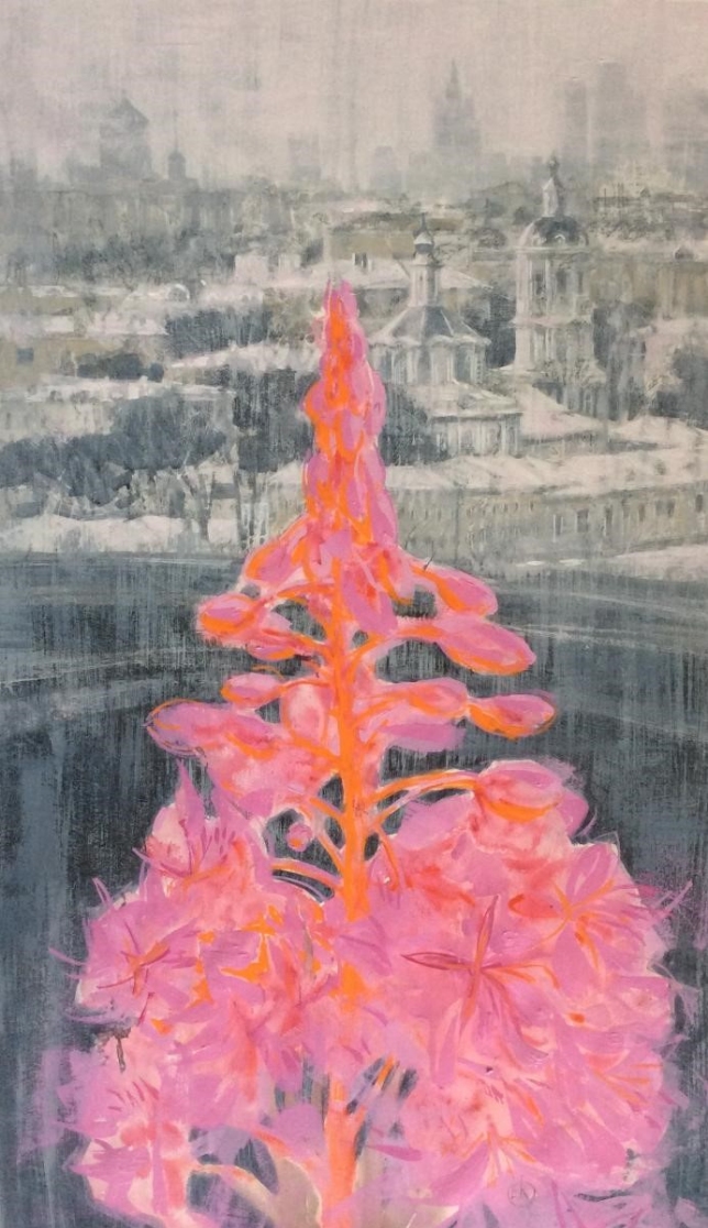 Painting for sale online - Ivan-tea. Moscow. Raushskaya embankment.