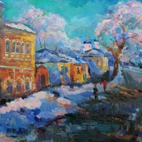 Painting for sale online - The Orange City at the Close of Day