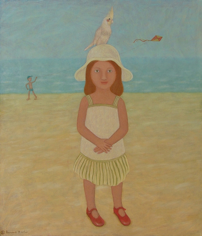 Painting for sale online - Portrait with a parrot