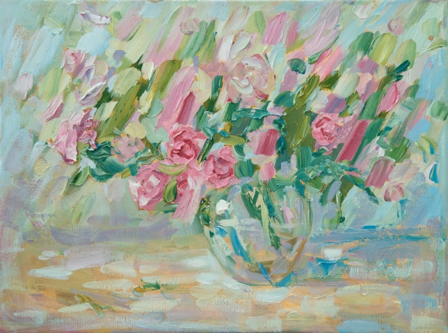 Painting for sale online - Rose in a vase