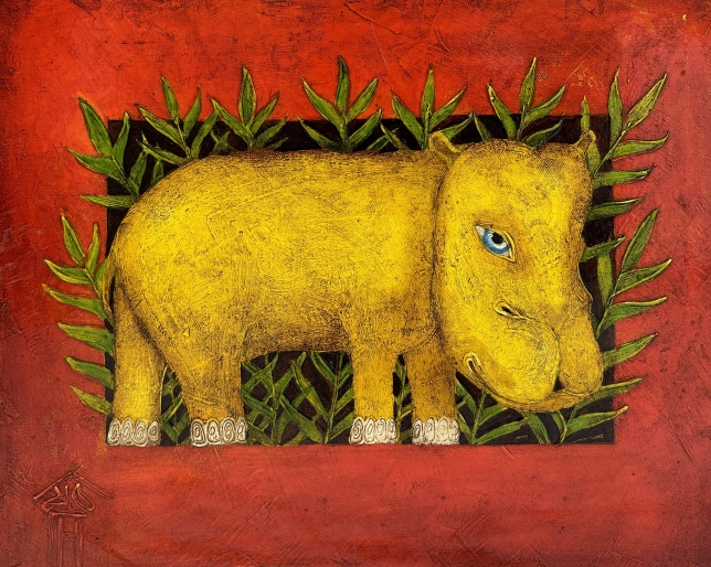 Painting for sale online - Hippopotamus