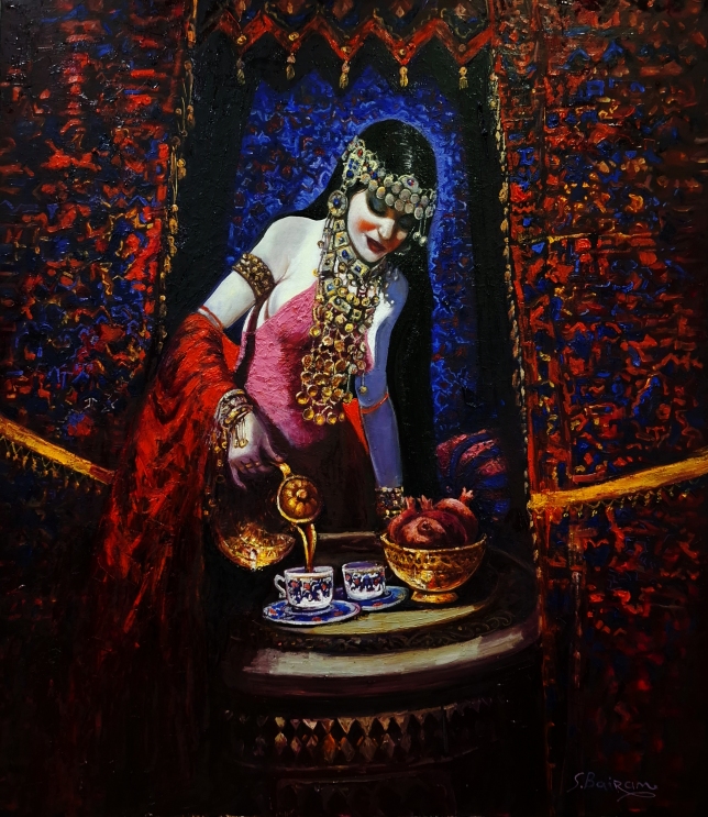 Painting for sale online - Evening coffee