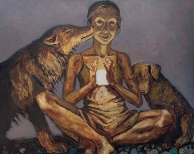 Painting for sale online - Between wolf and dog
