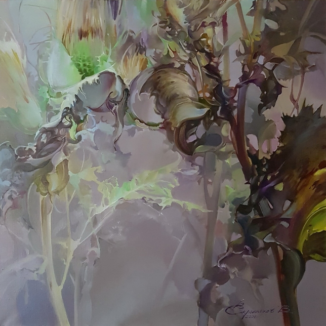 Painting for sale online - Cirsium oleraceum