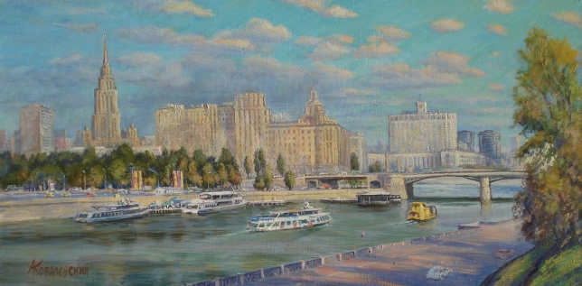 Painting for sale online - Moscow, Borodinsky Bridge