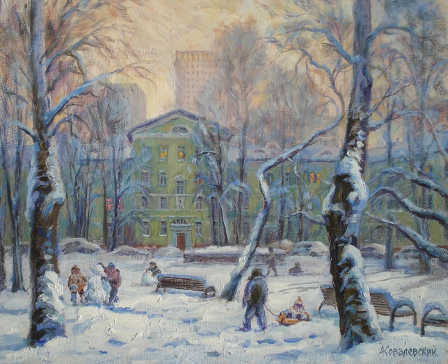 Painting for sale online - Izmailovo, House with a Light Bulb