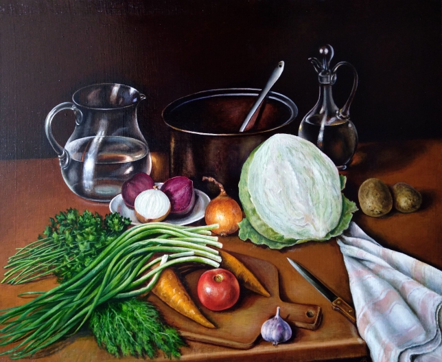 Painting for sale online - Borsch Will Soon Be Ready