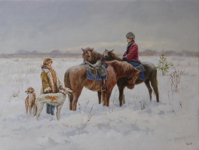 Painting for sale online - Winter hunting