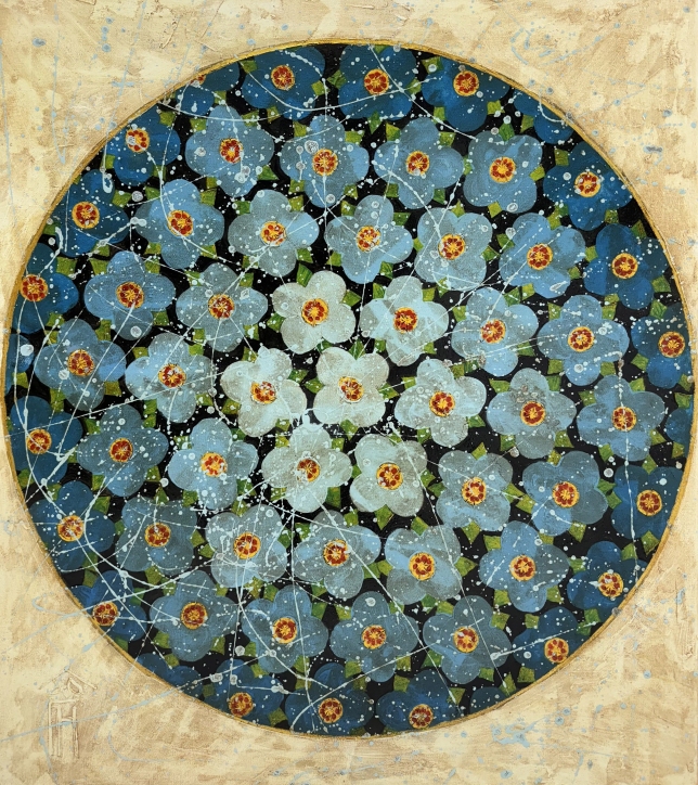 Painting for sale online - Blue flowers
