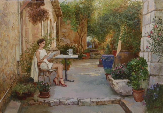 Painting for sale online - Italyan cortyard