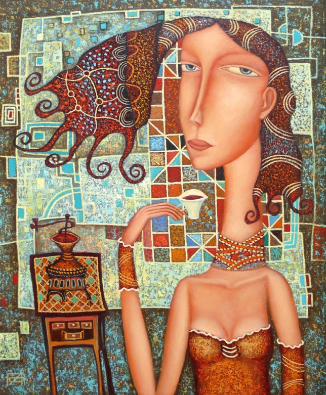 Painting for sale online - Morning coffee