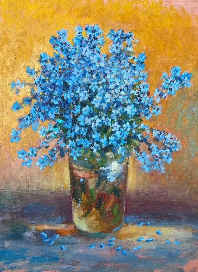 Painting for sale online - Forget-me-nots