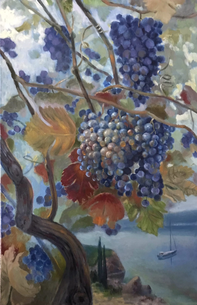 Painting for sale online - Blue grapes