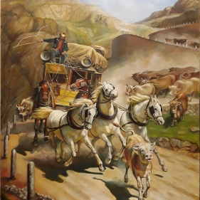 Painting for sale online - The Saint-Gotthard Post