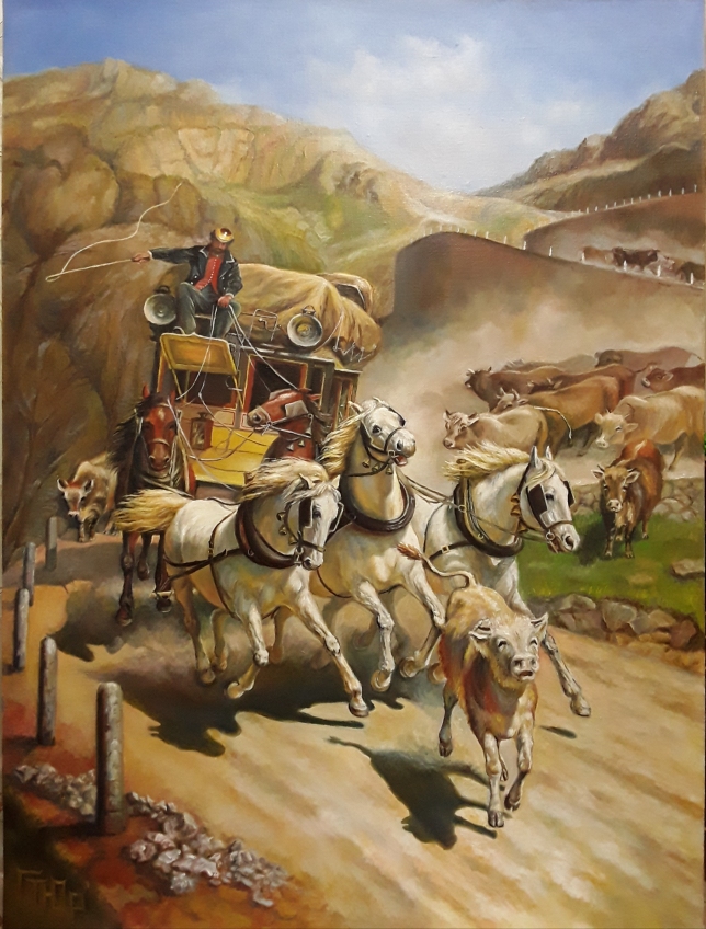 Painting for sale online - The Saint-Gotthard Post