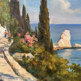 Painting for sale online - On Chekhov Street. Gurzuf