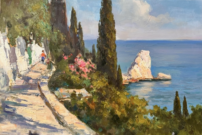 Painting for sale online - On Chekhov Street. Gurzuf