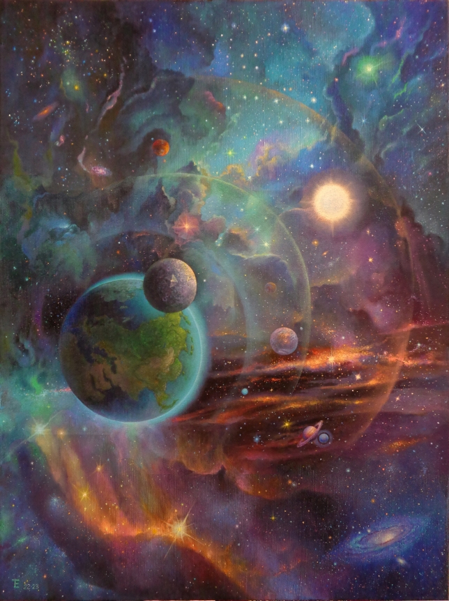 Painting for sale online - Morning of Svarog or quantum transition