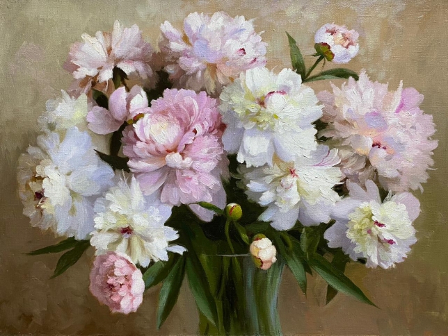 Painting for sale online - Bouquet of peonies