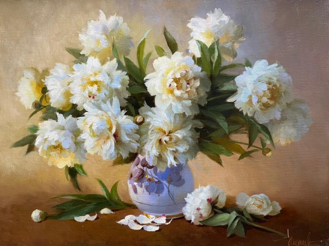 Painting for sale online - Peonies in a vase