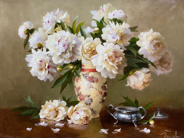 Painting for sale online - Peonies in a vase