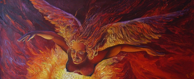 Painting for sale online - Triptych: Birth of the Galaxy. Central part: Let's fly?