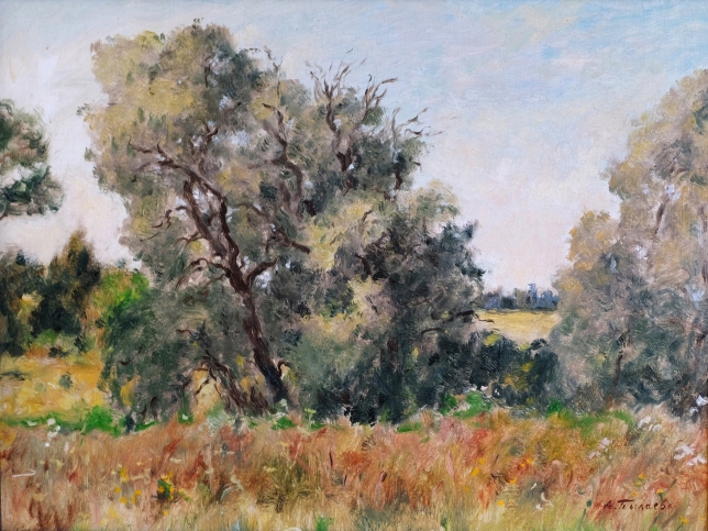 Painting for sale online - Study with large trees