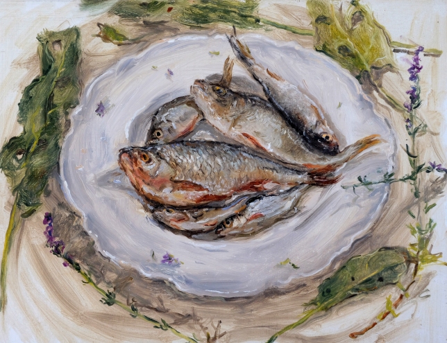 Painting for sale online - Still life with fresh fish