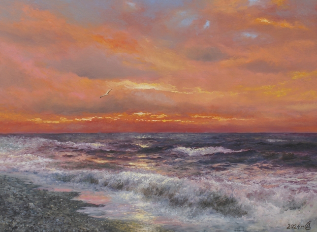 Painting for sale online - The sound of the evening surf