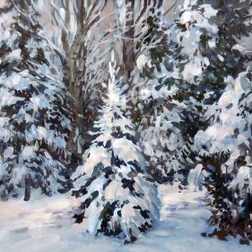 Painting for sale online - Snowy winter