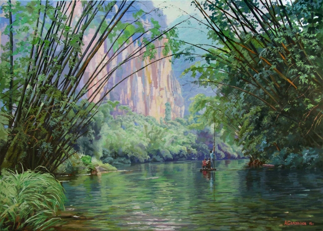 Painting for sale online - Along the Li River