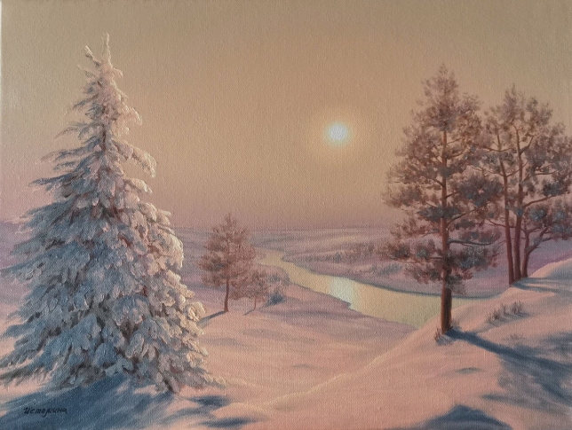 Painting for sale online - Snowy distances