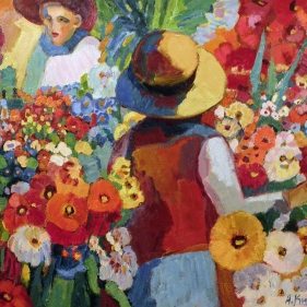 Painting for sale online - Flower seller