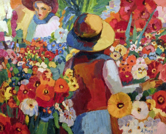 Painting for sale online - Flower seller